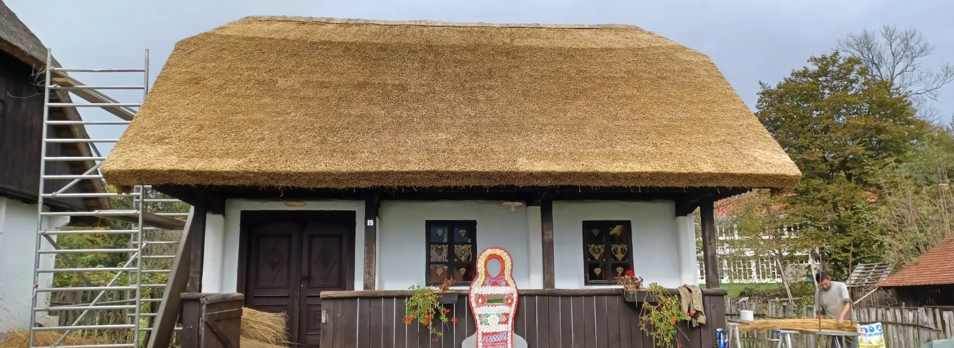 Work has been completed on replacing thatched roofs on vernacular architecture buildings